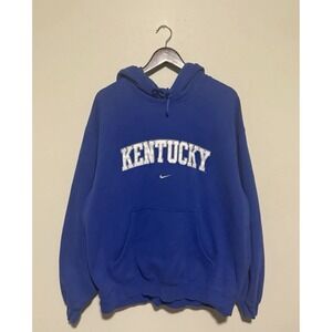 Nike University Of Kentucky Hoodie Blue Mens XL Pullover Center Swoosh Wildcats